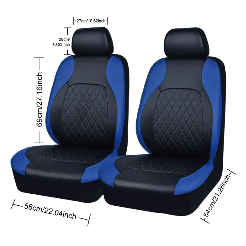 Universal Internal Seat Covers 4PCS All-Season Quilted Faux Leather Car Seat Cover
