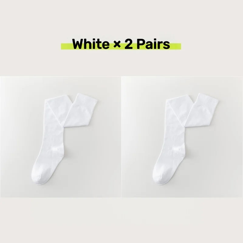 2 Pairs Women's Over The Knee Socks Cotton Thigh High Socks Black White Blue Colorful Striped Pattern Fashion Casual Daily Wear