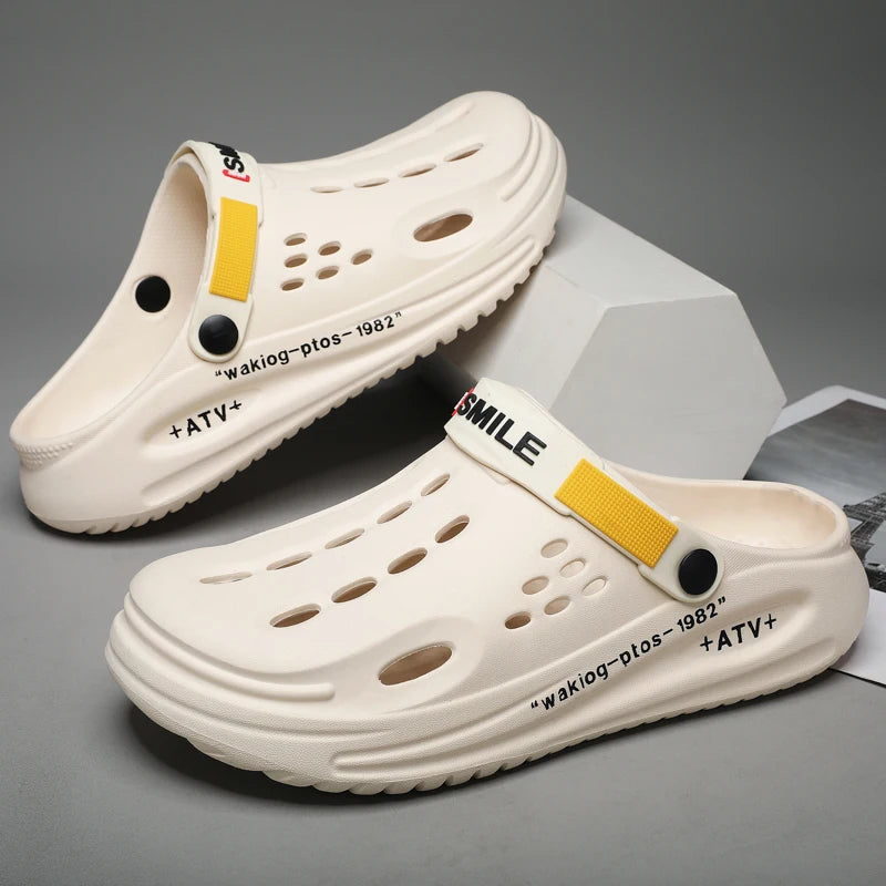 Summer Clogs Sandals 47 Men Clogs EVA Slippers Soft Sole Breathable Beach Slippers Men Home Slippers Outdoor Antiskid Slippers