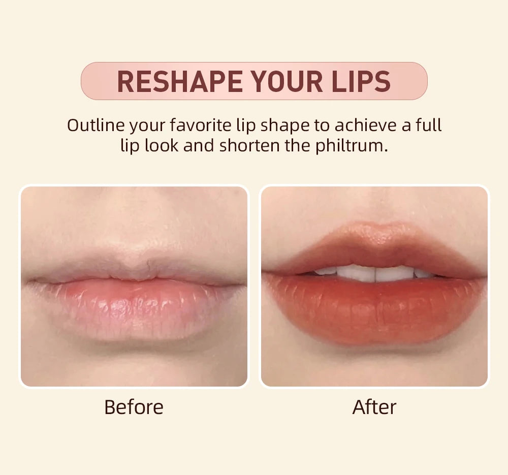 QIBEST Matte Nude Lipstick Pen Long Lasting Lipliner Lip Pencil Waterproof Lip Liner Contour Sexy Red Lip Makeup Set For Women