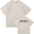 2025 Social Media Killed Romance Summer T Shirt Men Women Aesthetic Valentine's Print T-Shirt Couple Cotton Tee Tops Clothing