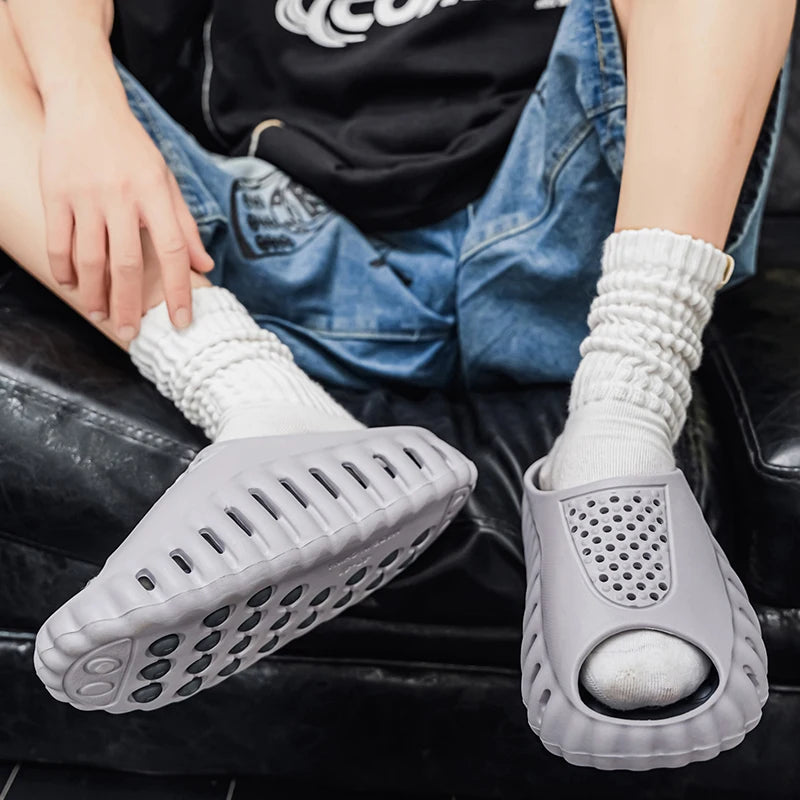 Spring Summer New Men's Massage Slippers Indoor Outdoor Sandals Beach Men Casual Shoes Comfortable Slides Male Home Slippers