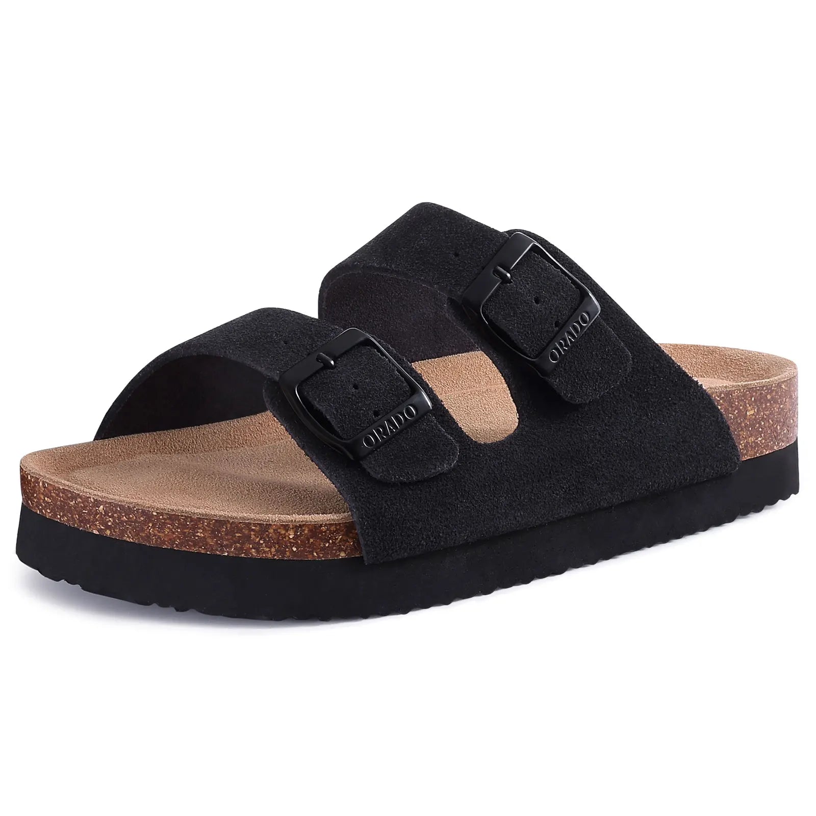 Bebealy Women's Cork Footbed Slide Men Sandal Summer Outdoor Sandals With Adjustable Buckle Beach Sandals Vacation Pool Sandals