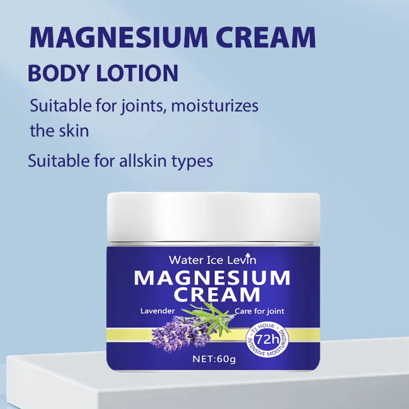 Magnesium Cream with Lavender & Bee Venom, 72H Intensive Moisturize, Nourishes Joints & Skin for Elastic, Smooth Complexion