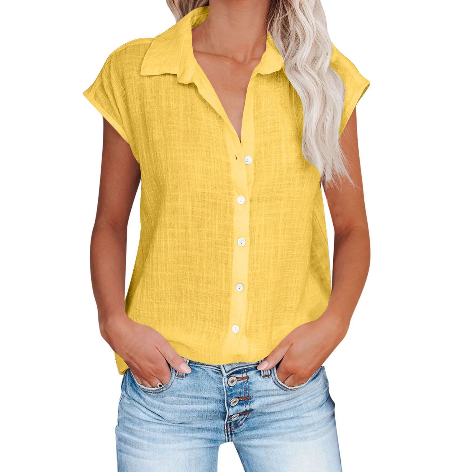 Summer Solid Cotton Linen Shirt Women's Clothing Casual Short Sleeve Tops Tee Ladies T-Shirts Blusas Thin Loose T Shirt Woman