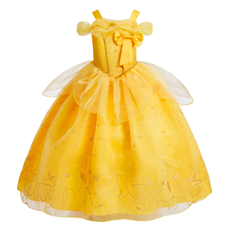 Little Girls Children Sleeveless Pink Dresses Children Summer Clothing Kids Princess Carnival Christmas Luxury Cosplay Dresses