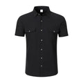 Men's Linen Casual Short Sleeve Shirt Lapel Collar Button Lightweight Breathable Summer Daily Beach Vacation Work Shirt for Men