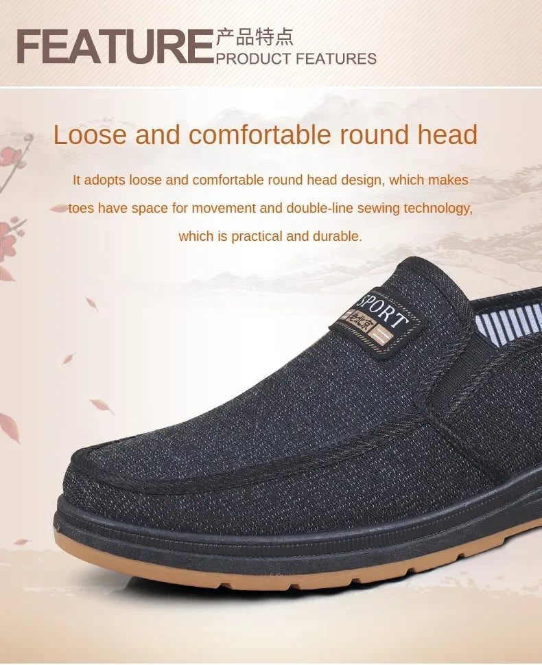 Hot selling men's sports shoes for spring and summer 2024, casual old Beijing walking shoes, breathable men's cloth shoes