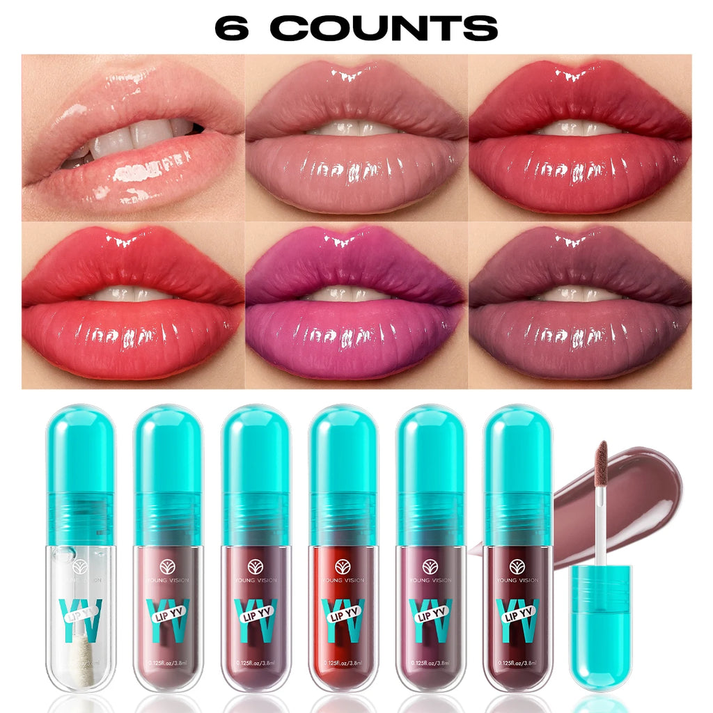 YOUNG VISION 6-Shade Avocado Long-Lasting Moisturizing Lip Stain is lightweight, non-sticky, non-stick cup lip stain