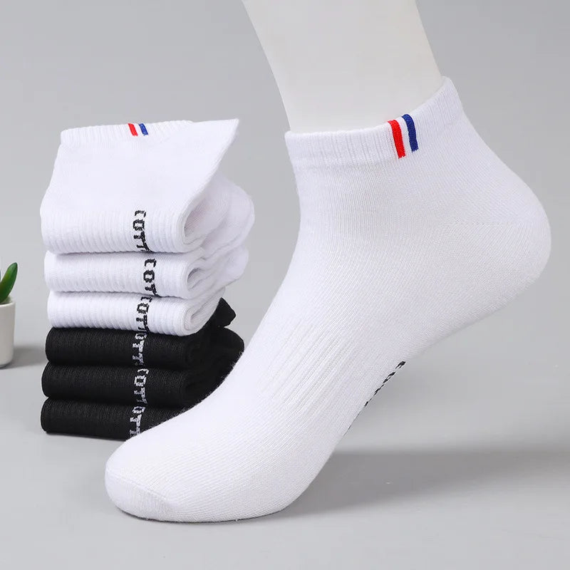 20/50 Pairs of High-Quality Soft and Comfortable Men's Sports Socks Casual and Breathable Black and White Short Socks
