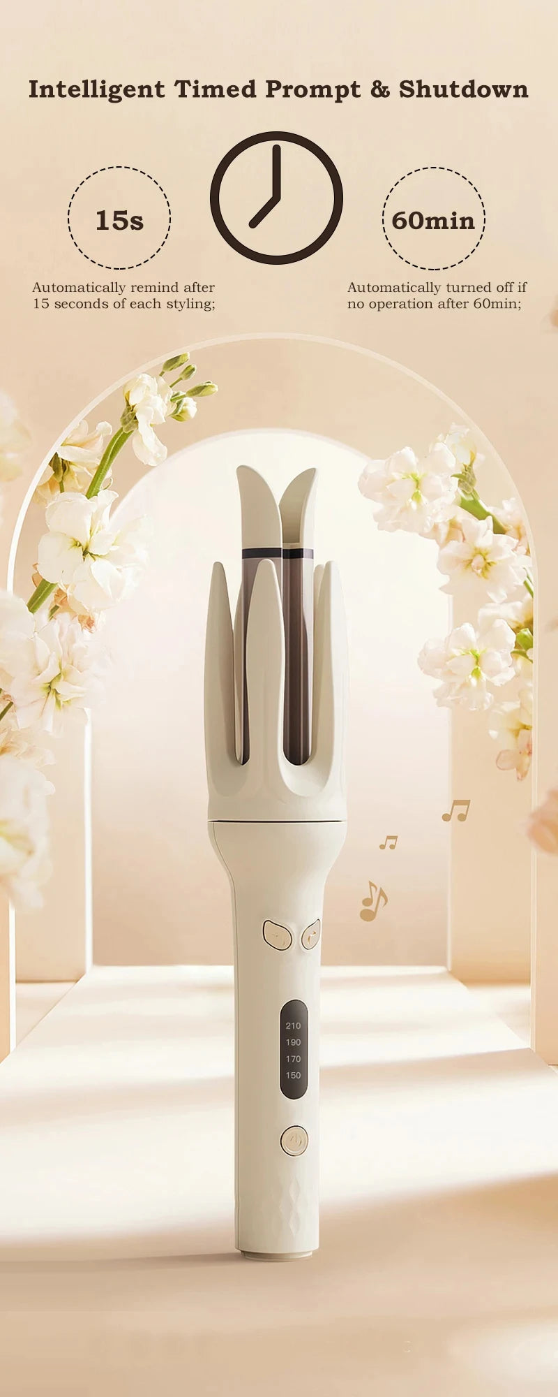 Automatic Hair Curler 28mm Negative Ions Electric Ceramic Curling Hair Stick Rotating Curl Waves Anti-Tangle Curling Iron Styler