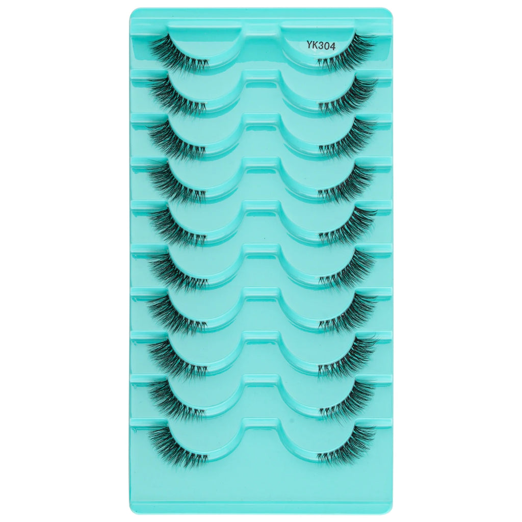 New Half Eyelashes 3/10Pairs Half Lashes Natural 3D Cat Eye Lashes Clear Stem False Eyelash Extension Makeup Faux Cils maquiagem