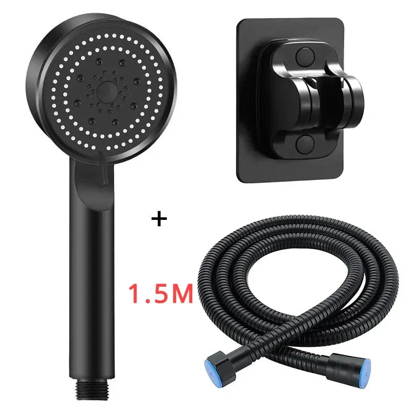 Booster Shower Head 5 Modes Household Adjustable High Pressure Water Massage Shower Head Handheld Spray Shower Bathroom Supplies