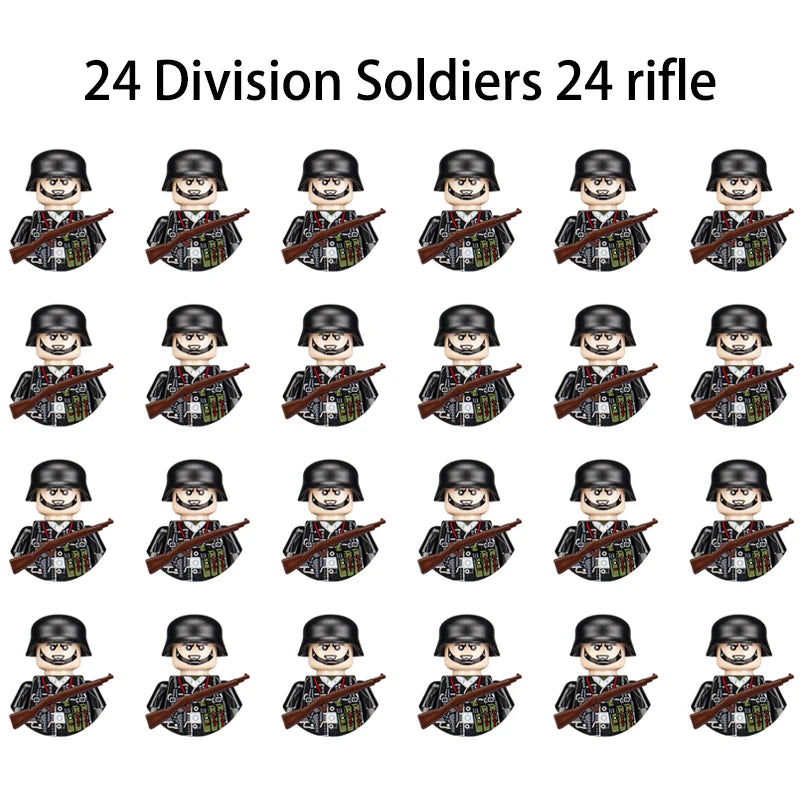 WWII Infantry Military Soldier War National Army Mini Gun Weapon Models Building Blocks Building Blocks Toys for Kids
