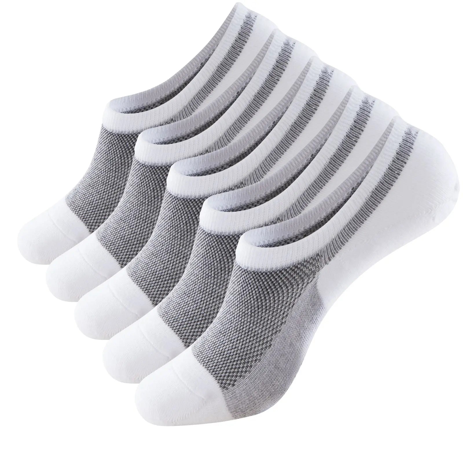 RMSWEETYIL 5 Pairs No Show Low Cut Short Invisible Liner No Slip Socks for Men and Women Cotton Thin Flat No See Boat Shoe Socks