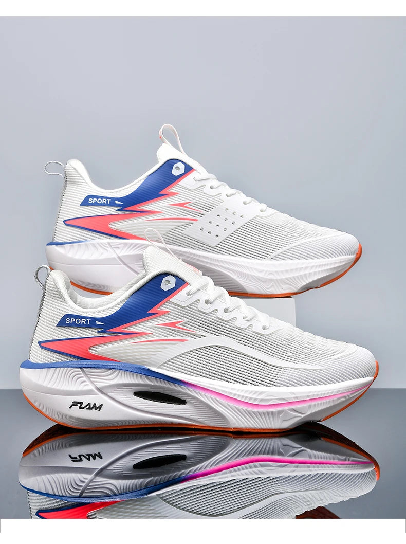 Marathon Men Sports Running Shoes Carbon Board Air Cushion Breathable Lightweight Women's Comfortable Athletic Nonskid Sneakers