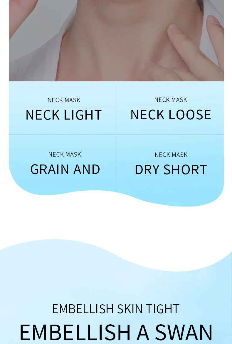 10pcs SADOER Hyaluronic Acid Neck Mask Collagen Firming Neck Masks Nourishing Brightening Beauty Moisturizing Necks Skin Care