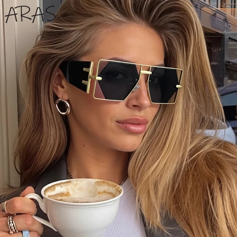 Steampunk Rectangle Sunglasses Women Men 2026 Luxury Hollow Metal Frame Sun Glasses Vintage Punk Hexagon Eyewear UV400 Shades