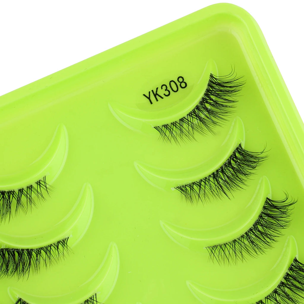 New Half Eyelashes 3/10Pairs Half Lashes Natural 3D Cat Eye Lashes Clear Stem False Eyelash Extension Makeup Faux Cils maquiagem