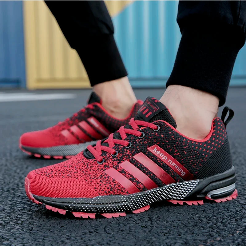 New men's and women's flying mesh surface spring summer breathable casual sports shoes flat vulcanized couple running big size48