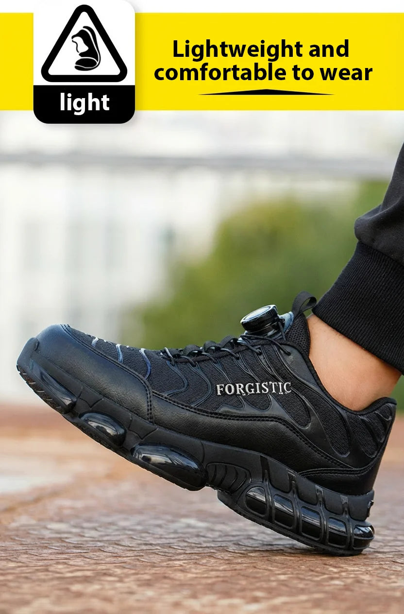 Men's Rotary Button Safety Shoes Anti-Impact Anti-Piercing Indestructible Work Shoes Fashionable Comfortable Safety Sneakers for