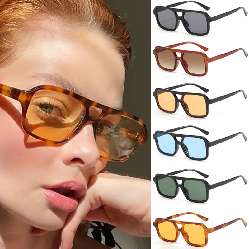 3pcs/6pcs New Parallel Bars Versatile Sun Glasses Retro Fashion Outdoor Sunglasses Riding UV Protection Eyeglasses Female