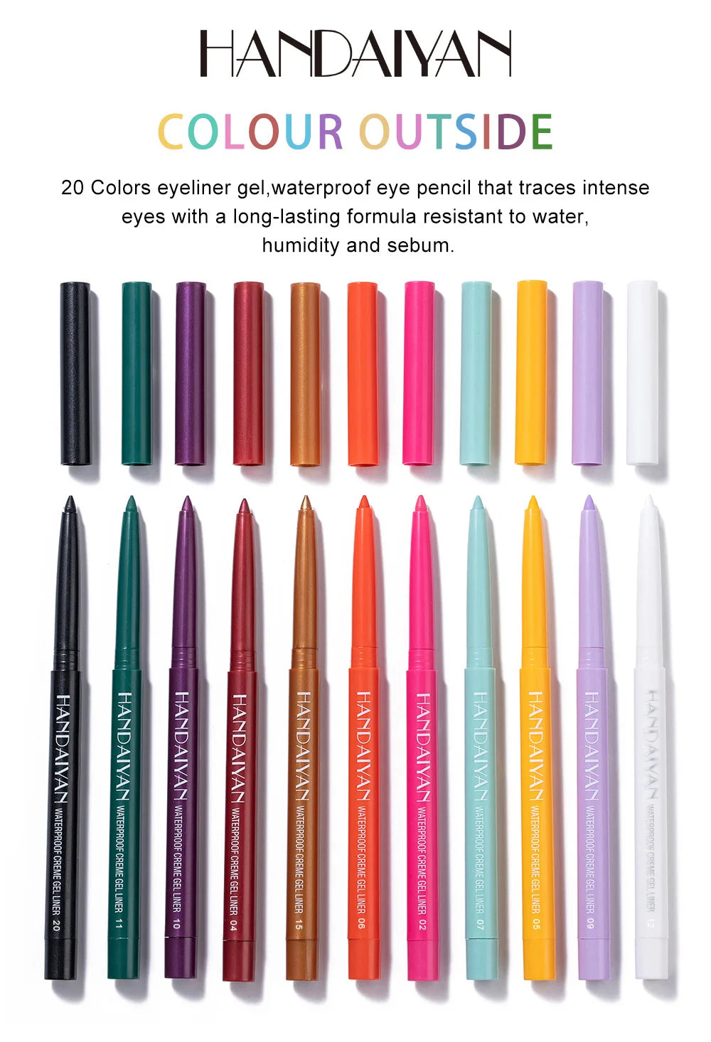 Waterproof Creamy Eyeliner Pencil Set Long Lasting Smooth Gel Professional Eye Makeup Vibrant Colors Kit