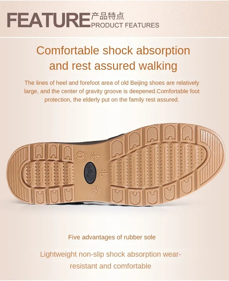 Hot selling men's sports shoes for spring and summer 2024, casual old Beijing walking shoes, breathable men's cloth shoes