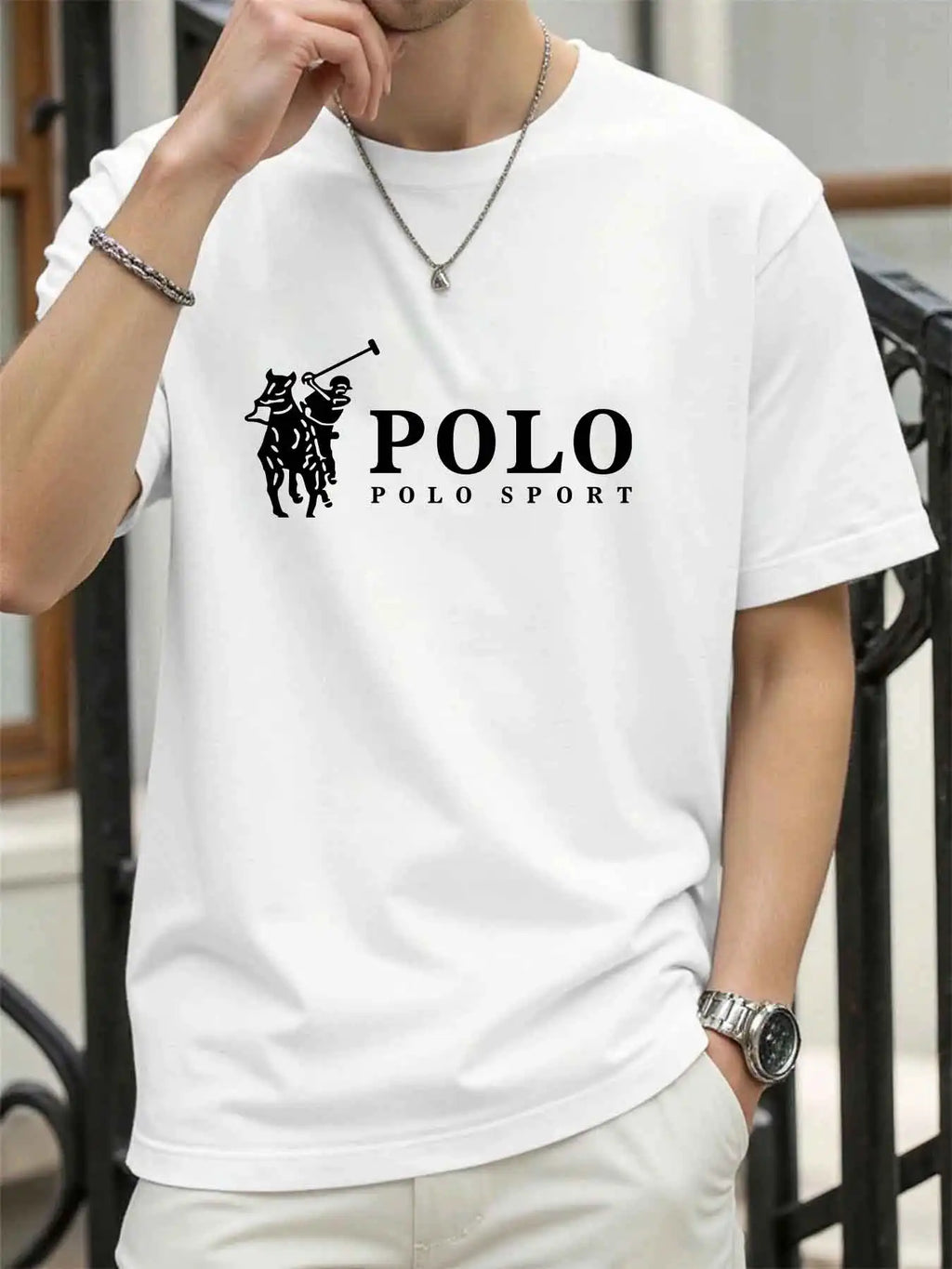 new style High quality men's T-shirt 2026 summer print casual 100% cotton man loose T-shirt sports top