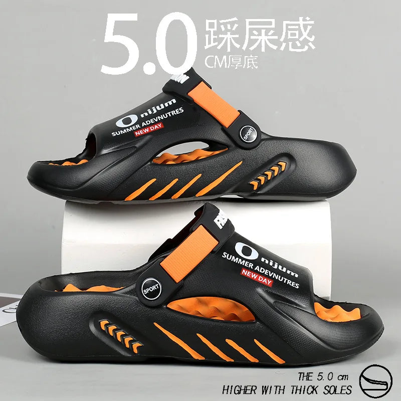 Pallene Summer Men's Slippers EVA Lightweight Slides Indoor Outdoor Sandals Leisure Beach Shoes Comfort Soft Sole Men's Slippers