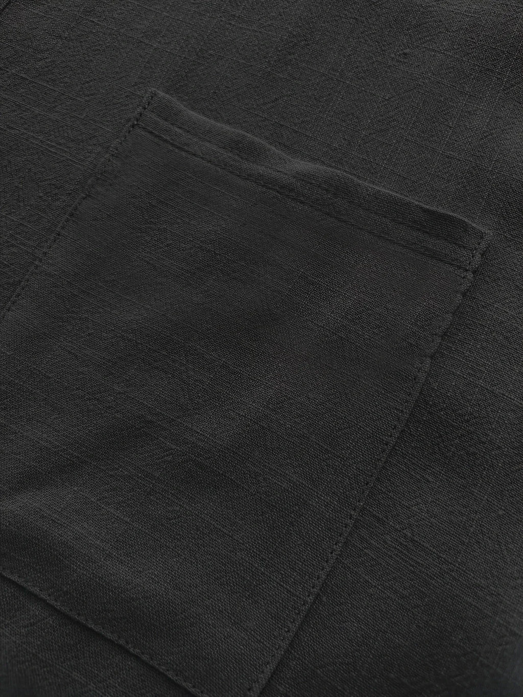 High Quality Men's Breathable Cotton Linen Short Sleeve Henley Shirt Casual Loose Fit Solid Color Tee with Chest Pocket