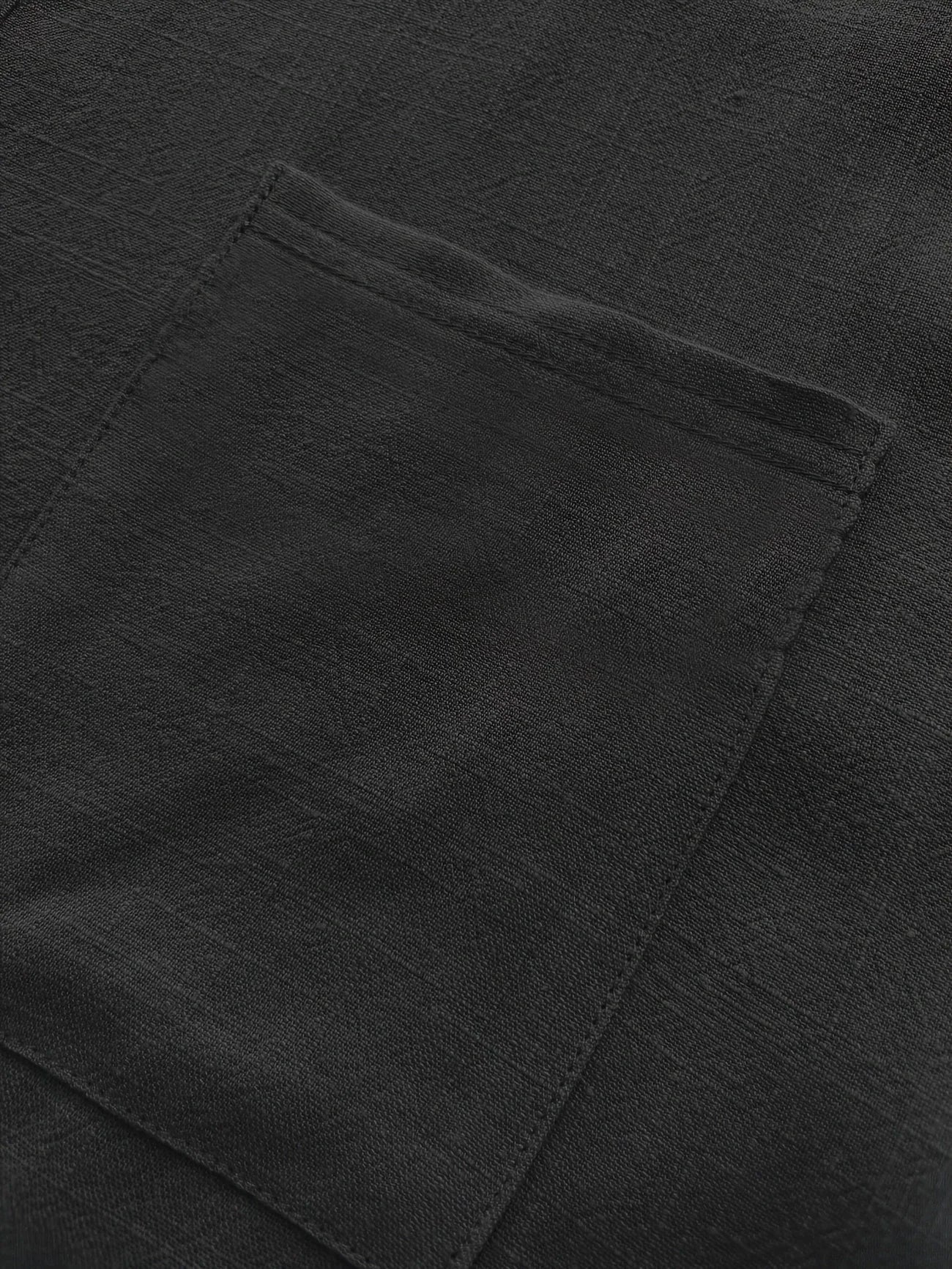 High Quality Men's Breathable Cotton Linen Short Sleeve Henley Shirt Casual Loose Fit Solid Color Tee with Chest Pocket