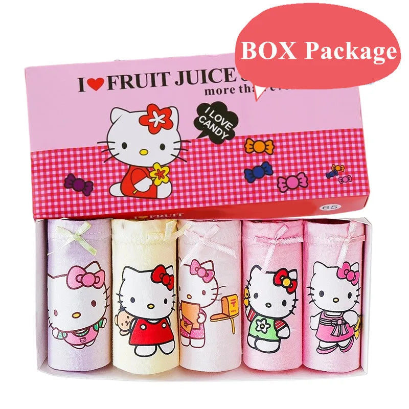 5 Packs/Box Children Underwear Mickey Cartoon Girls Panties Soft Cotton Kids Triangle Panty Breathable Girls Briefs Gift Box