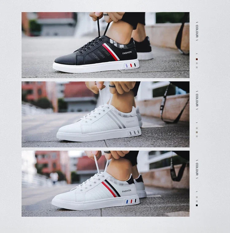 Summer Men Sneakers Casual Vulcanized Shoes Lightweight Breathable Flat White Luxury Shoes for Men Tenis Shoes Tênis Masculino