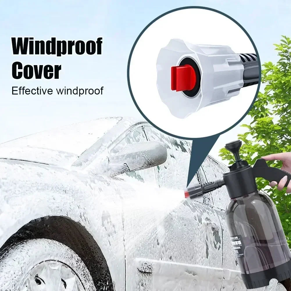 2L Hand Pump Foam Sprayer Snow Foam Gun Nozzle With Pressure Relief Valve Car Wash Spray Bottle Window Cleaning Tools