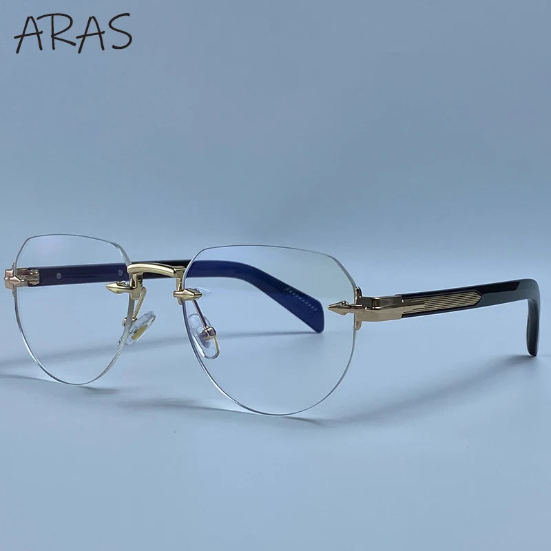 2026 Fashion Square Rimless Sunglasses Women Vintage Gold Metal Frameless Polygon Sun Glasses Lady Pilot Eyewear Cut Edge Shades