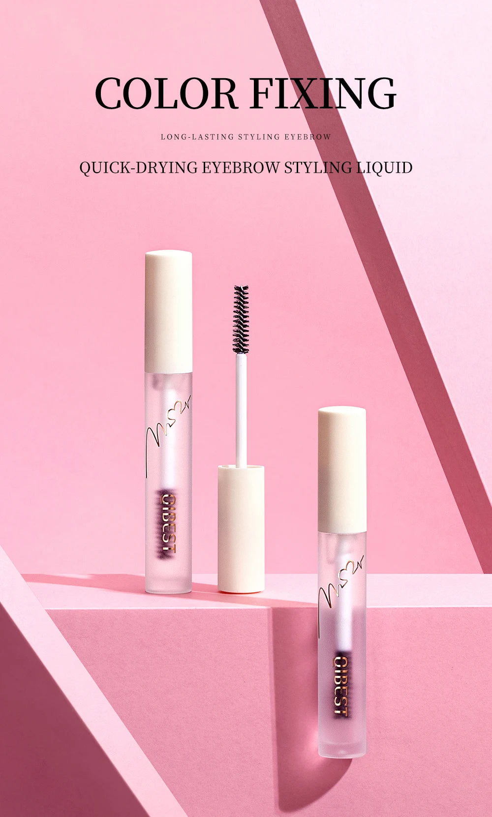 QIBEST Eyebrow Gel Styling Liquid Colorless Transparent Fixed Gel Waterproof Sweat-proof Eyebrow Repair Makeup Gel For Eyebrows