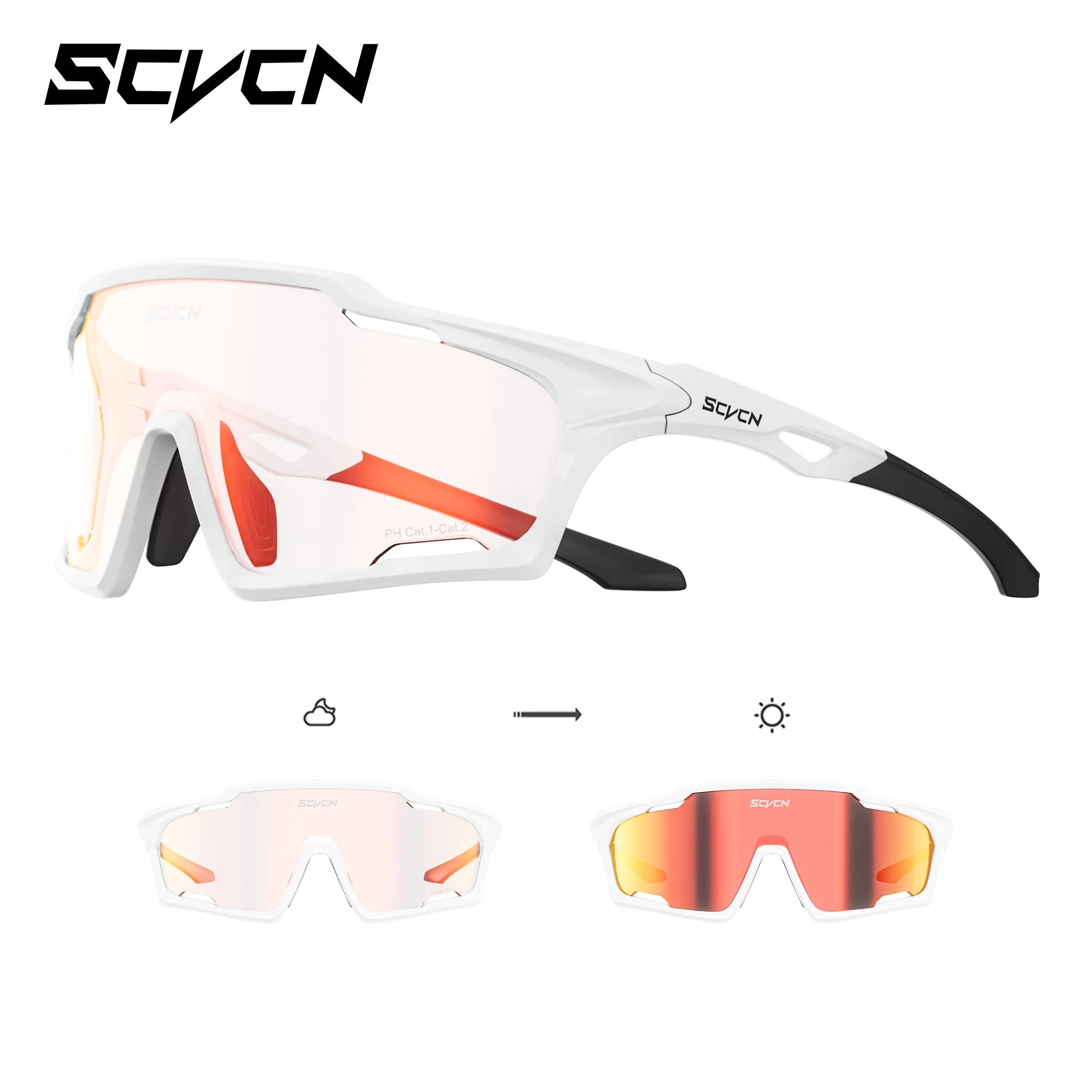 SCVCN Photochromic Sunglasses for Man Cycling Glasses MTB Riding Skating UV400 Fishing Goggles Woman Bike Bicycle Baseball 2026
