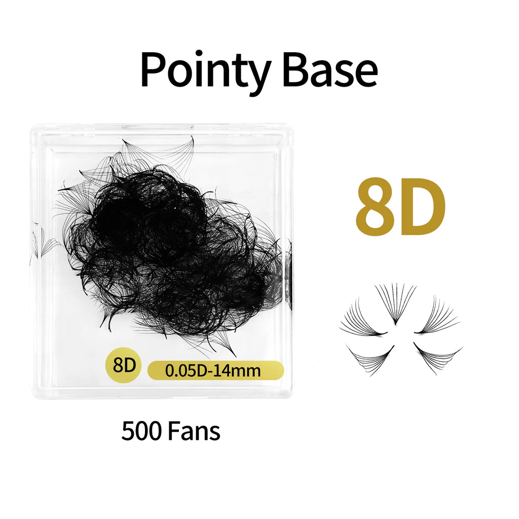 ABONNIE Loose 8D-20D Pointy Base Short Stem Premade Russian Volume Fans Faux Mink Premade Eyelash Extensions Makeup Cilios