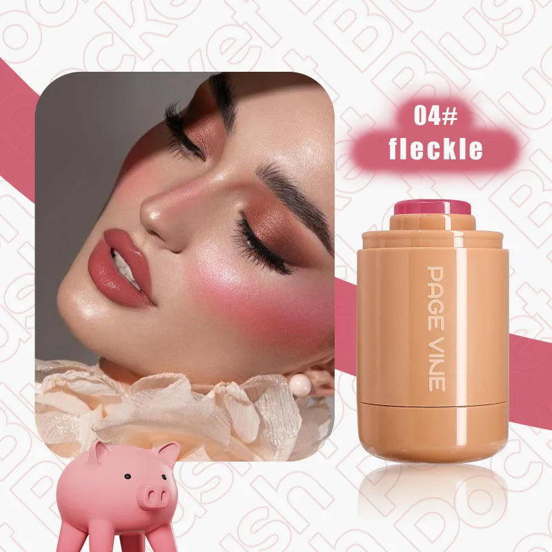 New Blush Stick 3-in-1 Cheek Lip Tinted Moistured Blush Stick Silky Brighten Blush Cream Blusher Cosmetics Tubes Matte Contour