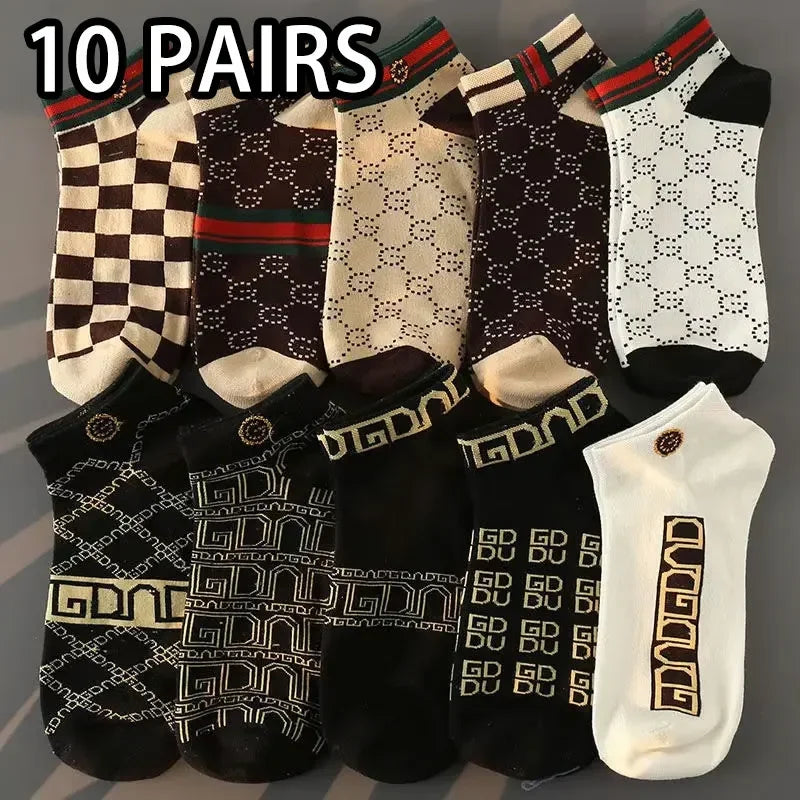 10/20 pcs Men's Thin Breathable Low-Cut Socks - Anti-Odor, Moisture-Wicking, Lightweight, Comfortable & Versatile for Daily Wear