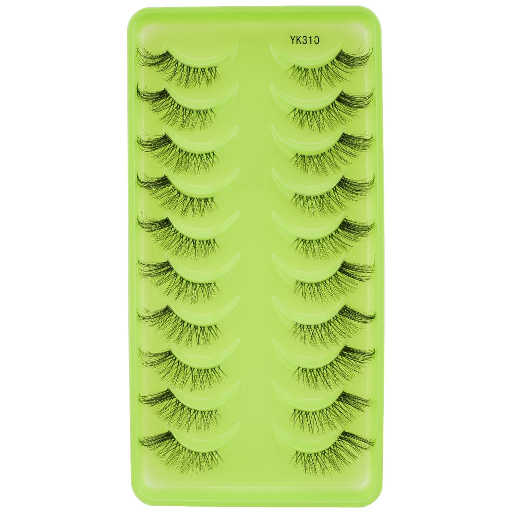 New Half Eyelashes 3/10Pairs Half Lashes Natural 3D Cat Eye Lashes Clear Stem False Eyelash Extension Makeup Faux Cils maquiagem