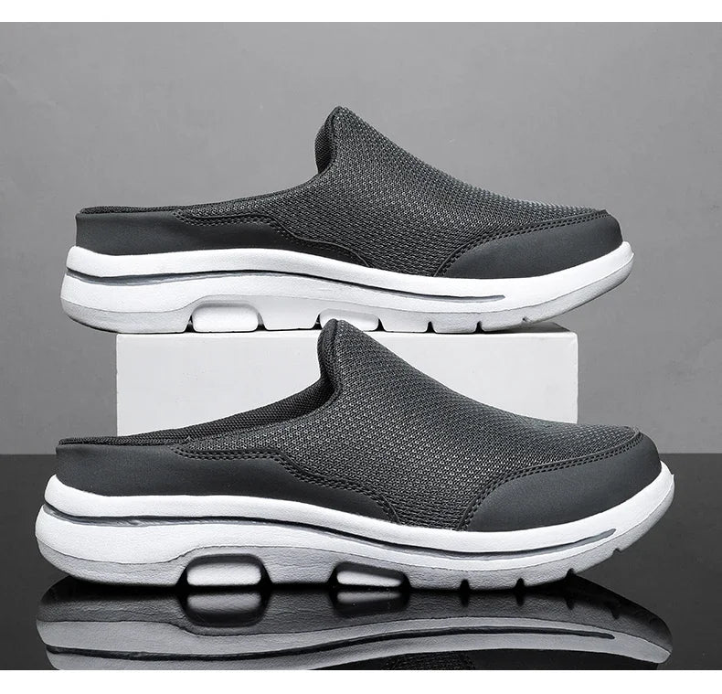 2025 Men Slippers Summer Breathable Home Indoor Slippers Men Thick Bottom Slides Fashion Couple Walking Shoes Plus Size 39-48