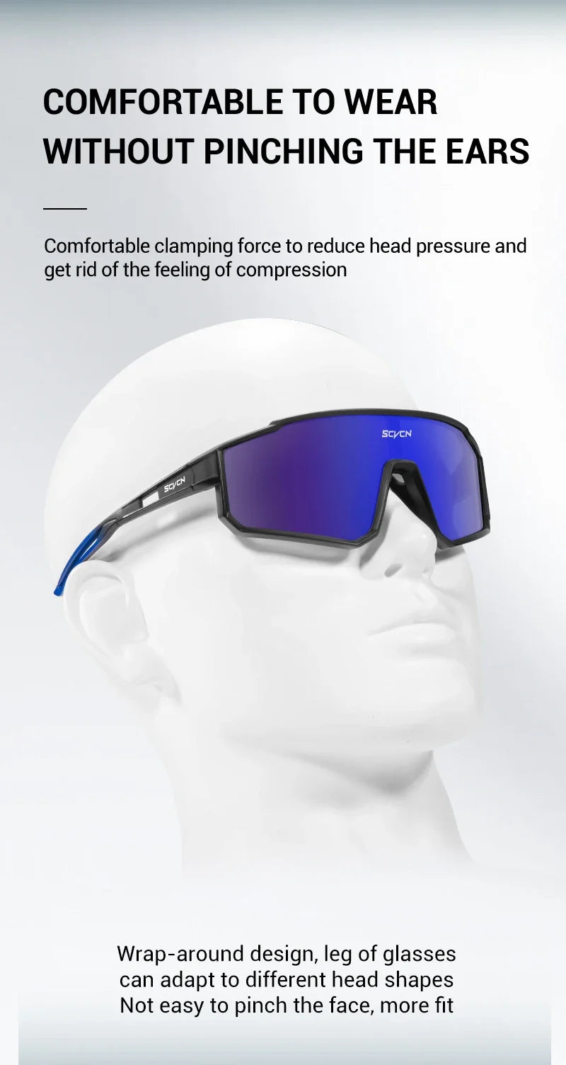 SCVCN Upgraded Outdoor Sports Cycling Glasses Men Women Running Sunglasses UV400 Mountain Camping Fishing Eyewear MTB Goggles