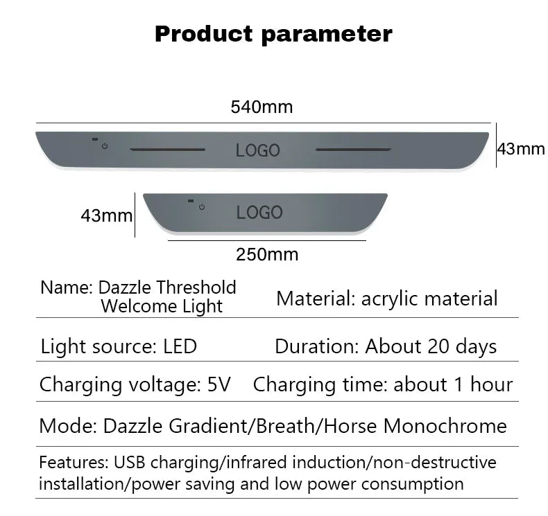 2/4pcs Car Customized Door Illuminated Sill Light Logo Projector Lamp USB Power Moving LED Welcome Pedal Scuff Plate Pedal Light