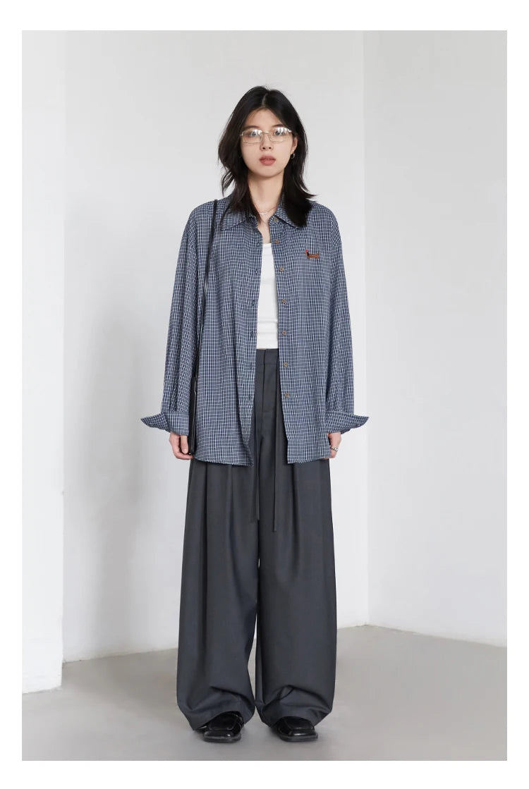 CHIC VEN Women Pants Solid Loose Casual Wide Leg Pant Drawstring Pleated Female Suit Trousers Office Ladies Sping Autumn 2025