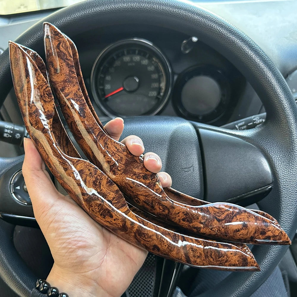 Universal Car Steering Wheel Cover Anti-slip Bright Gloss Carbon Fiber Texture Steering Wheel Decoration Accessories 14.5-15inch