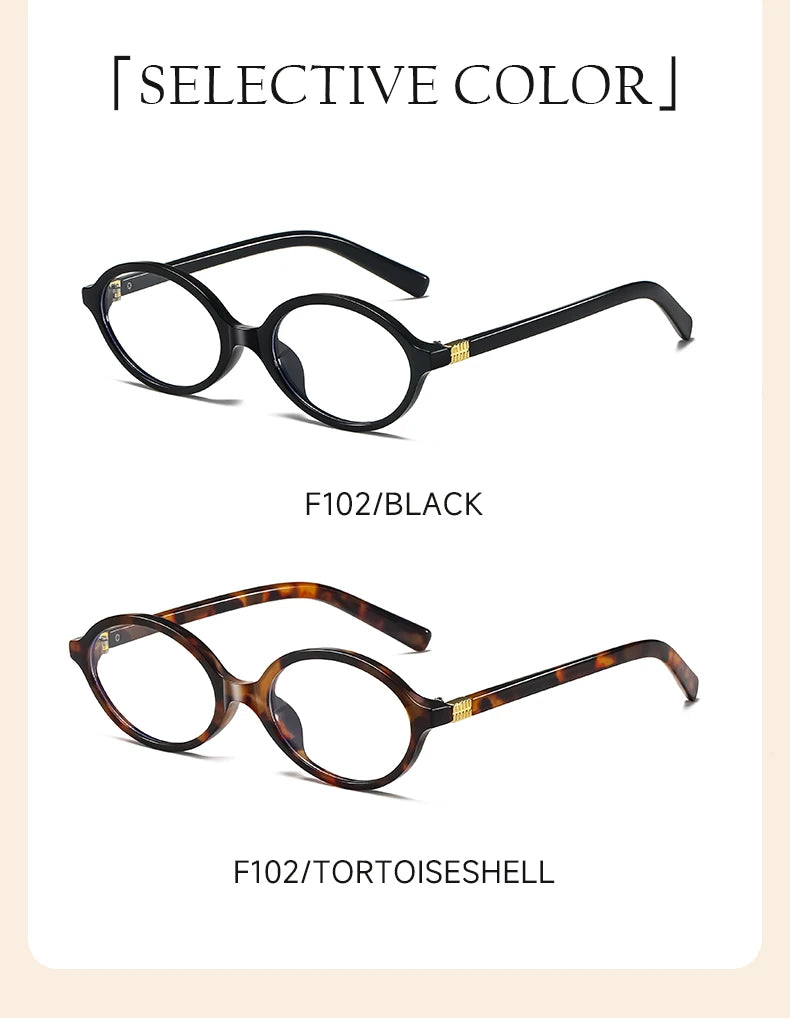 2025 BEAU FIVE New Women's Retro High-End Oval Frame Photochromic Glasses - Slimming and Suitable for Natural Looks F102