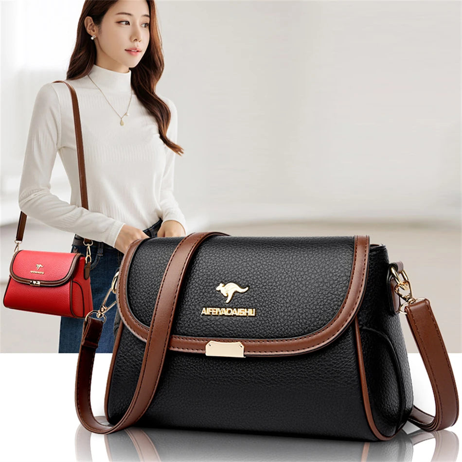 Solid Color Top Quality Leather Small Shoulder Bagsfor Women 2026 Hot Messenger Bags with StrapDesigner Crossbody Bag Sac AMain
