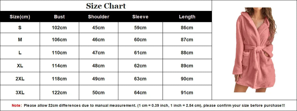 Autumn Winter Women Sexy Bath Robe Fluffy Plush Pyjamas Ladies Hooded Dressing Solid Color Gown Warm Bathrobe Female loungewear